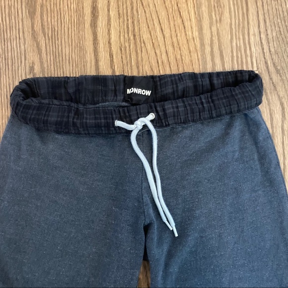 MONROW jogger sweatpants XS with plaid fold over - Picture 4 of 4